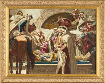 DEAN CORNWELL (1892-1960) The Arabian Horsemen at Herods Bier.  (AMERICA ART)
